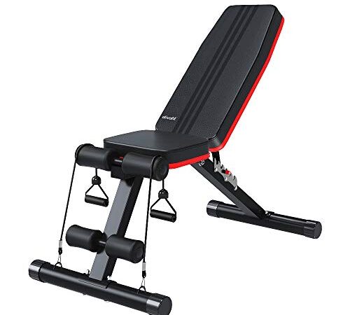 ATIVAFIT Banc de Musculation Réglable - pour entraînement Complet du Corps - Multifonction - Banc de Musculation Pliable Plat - Banc de Musculation pour la Maison et la Salle de Sport