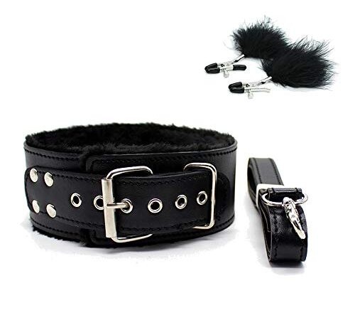 Collier Ras Du Cuir Noir Set Sautoirs Cou Hommes Femmes Filles + 1 Paire De Clips