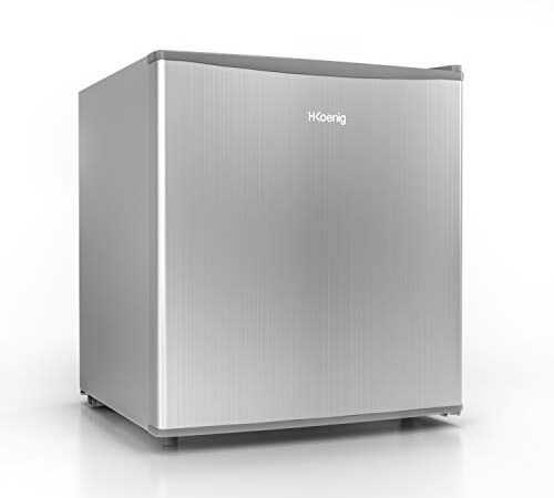 H.KOENIG Mini Réfrigérateur Frigo à froid statique 46L FGX490 pose libre Blanc, Classe énergétique E, Petite taille compacte 51cm, Silencieux, Glaçons 4L, Thermostat réglable, Porte réversible