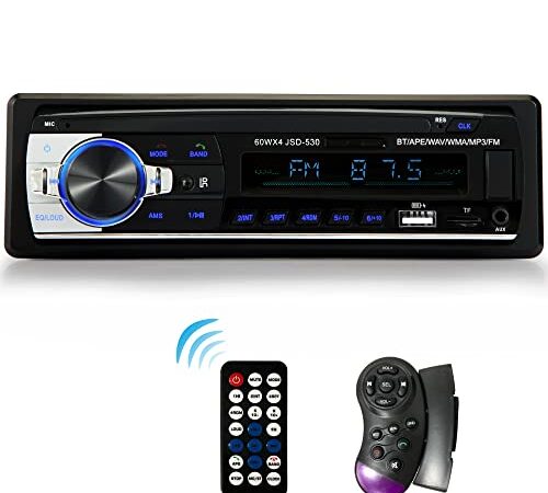 iFreGo Bluetooth autoradio avec système Mains Libres, autoradio avec Bluetooth USB/TF/Lecteur MP3/radio avec Connexion AUX Voiture, autoradio FM avec télécommande 1 DIN RDS Fonction de Charge Rapide