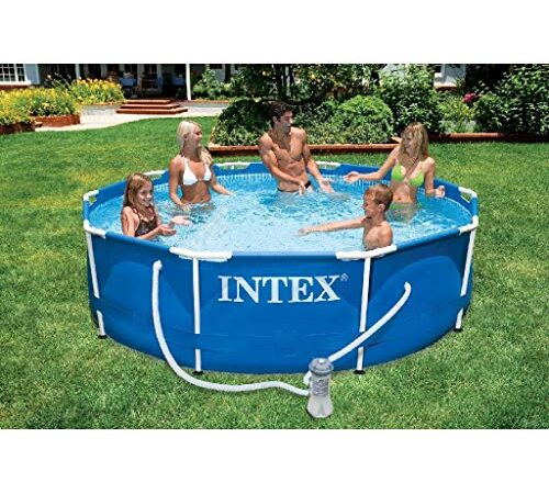 INTEX Piscine à structure métallique avec pompe - 305 x 76 cm bleu 28202GN