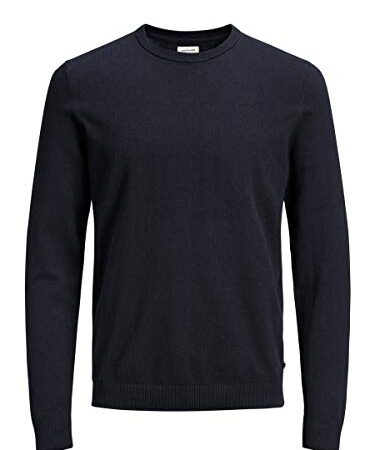 Jack & Jones Homme Jjebasic Knit Crew Neck Noos Pull, Bleu (Navy Blazer), L EU