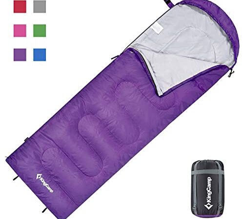 KingCamp Oasis 250 Momie léger Bon Sac de Couchage pour Camping Randonnée Trekking Chaud Peut être raccordé (Purple R)