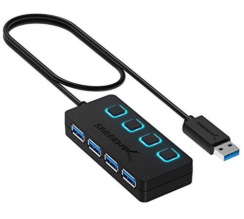 Sabrent 4-Port USB 3.0 Hub avec des commutateurs et des voyants d'alimentation individuels (HB-UM43)