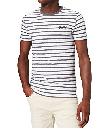 Superdry M1010862A THÉ OL, Black Grit Stripe, XL Homme