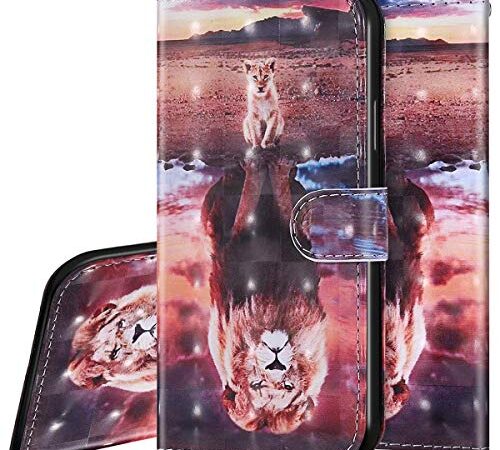 Surakey Etui Coque iPhone 11 Pro Max Étui Housse en Cuir Portefeuille Coque Magnétique Flip Cover Fentes de Cartes Dessin Imprimé Pochette Coque Protection avec à Rabat Stand, Tiger