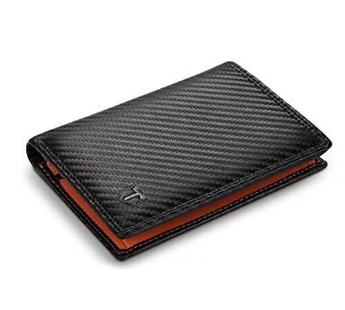 TEEHON® Portefeuille Homme en Cuir Véritable Porte-Monnaie avec Blocage RFID/NFC 13 Porte Carte Crédit, 2 Compartiment à Billets, Classique Porte Feuille Poche à Monnaie avec Boîte Cadeau- Noir