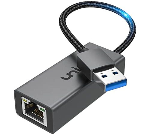 uni Adaptateur Ethernet USB sans pilote pour Nintendo Switch - Adaptateur réseau LAN Ethernet Gigabit USB 3.0 vers RJ45 (1 Gbps) Compatible avec Windows 10,8,7, XP/Chrome OS/macOS/Linux et plus