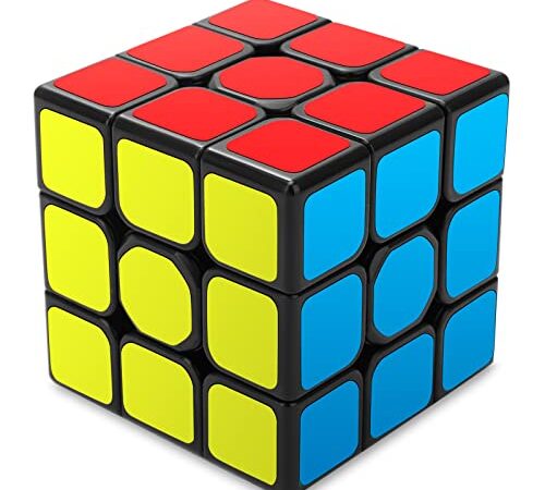 YAGNN Speed Cube, 3X3 Cube Magique Cube Autocollant Noir 3x3x3 Cube de Vitesse Original Cube de Puzzle, Rapide & Professionnel