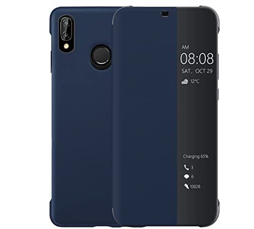 Coque Huawei P20 Lite, Smart View Étui à Rabat en Cuir, [Mode D'économie D'énergie][Protección Integral](P20Lite,Bleu)