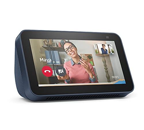 Echo Show 5 (2e génération, modèle 2021) | Écran connecté avec Alexa et caméra 2 Mpx | Bleu