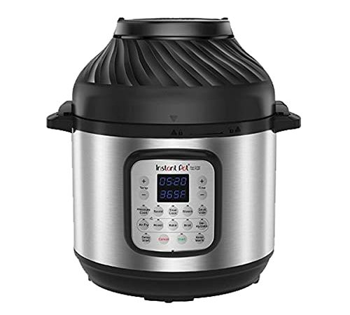 Instant Pot Duo Effet Croustillant, Multicuiseur 11 en 1 - Autocuiseur, Friteuse à Air, Cuisson Lente, Cuisson Vapeur, Fonction Sous-Vide, Déshydrateur, Chauffe-Plat et Fonction Pâtisserie - 5.7 L