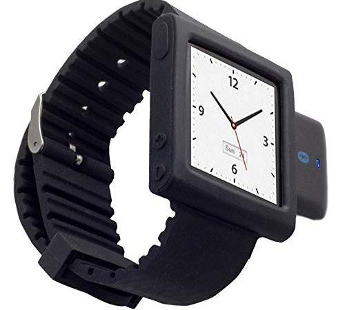 KOKKIA i10sWatch: La Montre Ultime. Minuscule émetteur Bluetooth pour iPod Tiny i10s (en Noir Luxe), avec Un Bracelet Noir pour iPod Nano 6G (iPod Nano Pas Inclus).