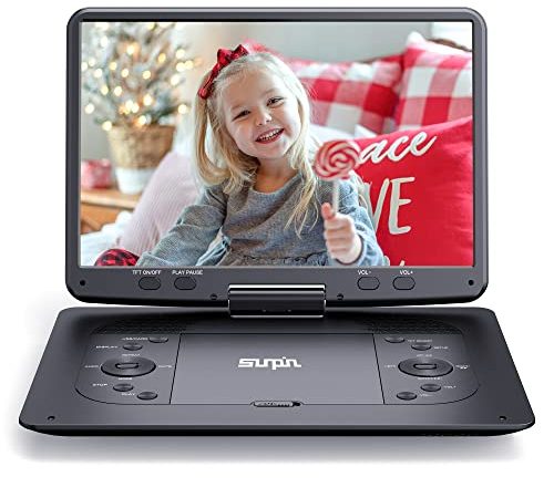 Lecteur DVD Portable de 16,9 Pouces avec Grand écran HD de14,1 Pouces,Lecteur DVD pour Enfants,Conception Unique à Boutons supplémentaires,Sync hronisation du Lecteur vidéo TV Portable