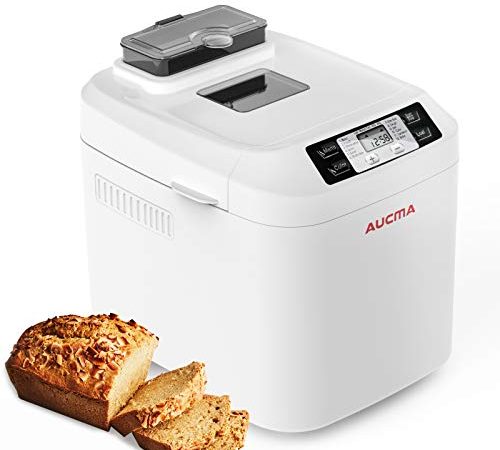 Machine à Pain avec boîte à ingrédients Automatique, 12 IN 1 Machine de Pain Programmes sans Gluten, Brioche, Pâtes, Confiture , écran LCD, sans BPA