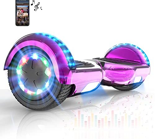 MARKBOARD Hoverboards, Bluetooth 6.5 Pouces, Gyropode avec Roues Flash LED Auto-équilibrage,Cadeau pour Les Enfants