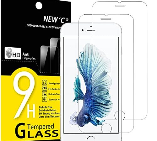 NEW'C Lot de 2, Verre Trempé pour iPhone 6 Plus et iPhone 6s Plus, Film Protection écran sans Bulles d'air Ultra Résistant (0,33mm HD Ultra Transparent) Dureté 9H Glass