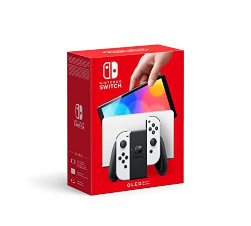 Nintendo Console Switch (Modèle OLED) avec Station d'Accueil/Manettes Joy-Con Blanches