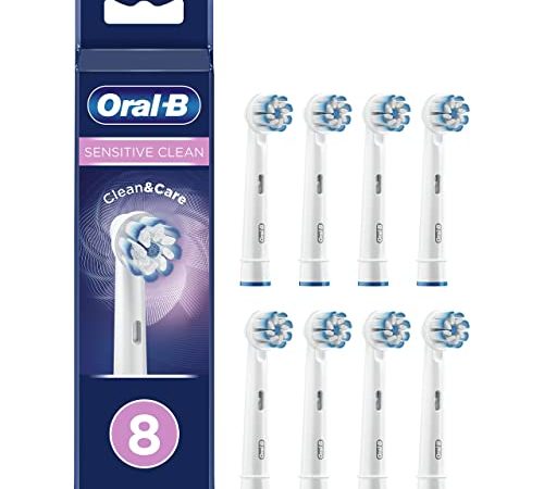 Oral-B Sensitive Clean Brossettes De Rechange Pour Brosse À Dents Électrique Format Spécial Boîte Aux Lettres, Pack De 8