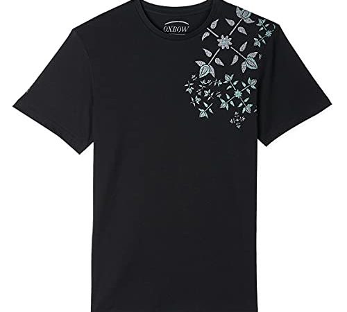 OXBOW P0TASTA Tee shirt manches courtes imprimé épaule Noir L