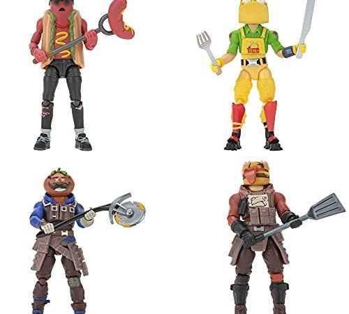 Pack 4 figurines « food fight » fortnite jazwares