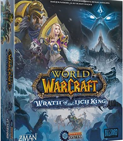 PANDEMIC Z-Man Games, World of Warcraft : Wrath of The Lich King - System, Jeu coopératif, Age : 14+, 1 à 5 Joueurs, 60 Minutes ZMGWLK01FR Multicolore