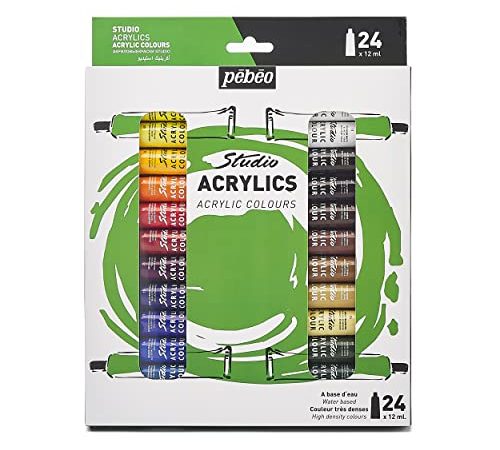 PEBEO – Studio Acrylics - Set de Peinture Acrylique Haute Qualité pour Artistes Professionnels et Peintres Amateurs – 24 Tubes de 12 ml 668720