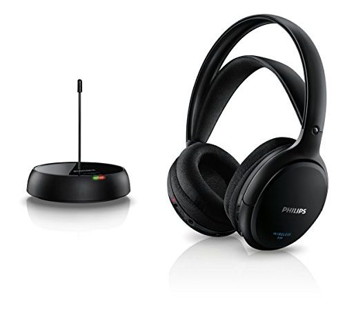 Philips Audio SHC5200/10 Casque TV Sans Fil, Casque HiFi (Supra-auriculaire, Haut-parleur 32 mm, Transmission FM Sans Fil, Conception Ultralégère et Confortable, Entièrement Rechargeable) Noir