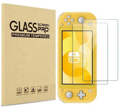 PHONILLICO Verre Trempé pour Nintendo Switch Lite [Pack de 2] Film Protection Resistant Vitre Protecteur Anti Rayure