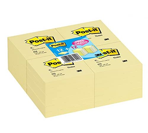 POST-IT Notes Post-it, 76 x 76 mm, jaune, 12 + 12 GRATUIT