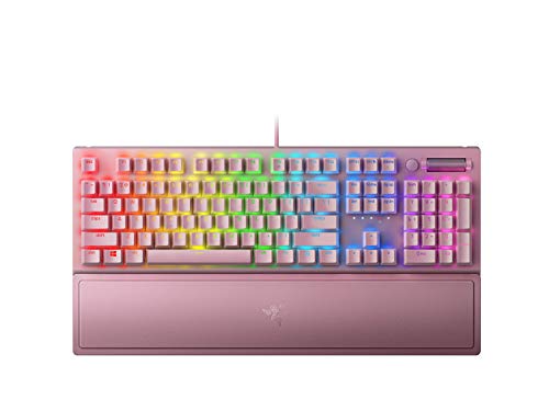 Razer BlackWidow V3 Rose/Quartz - Clavier de Jeu mécanique Haut de Gamme (Clavier mécanique avec commutateurs Verts (Tactile et clic), éclairage Chroma RVB, Touches multimédias) QWERTY | US Layout