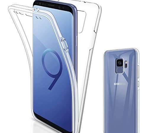 SOGUDE Coque pour Samsung S9 Etui, Samsung S9 Coque Transparent Silicone TPU Case Intégral 360 Degres Full Body Protection Coque Housse pour Samsung Galaxy S9