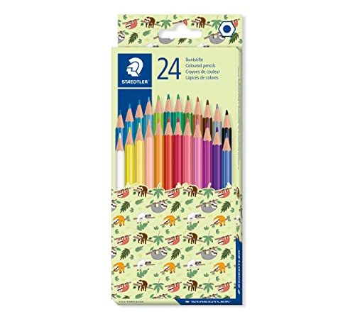 Staedtler - Crayons De Couleur - Etui Carton Double Couche 24 Crayons De Couleur Assortis - Edition Pattern Mix - Assortiment - 175 Pmcd24