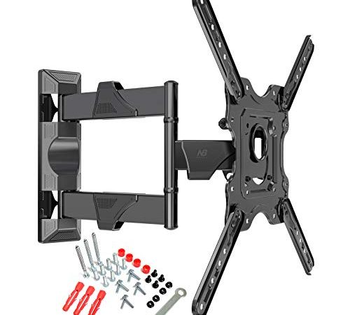 Support Mural TV Orientable et Inclinable pour Télévision de 32-55 Pouces Convient pour Écran 4K UHD LED LCD VESA Max 400×400mm