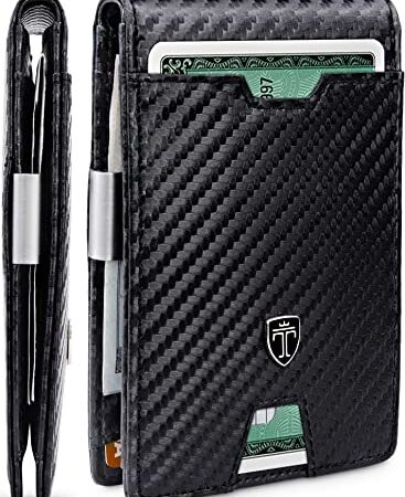 TRAVANDO ® Portefeuille Homme avec Pince à Billets „Bogota“ Etui RFID Blocage Contre Piratage Bancaire - Mince Porte-Monnaie avec Clip en Métal - Porte-Carte de Crédit Sécurisé - Porte-Cartes