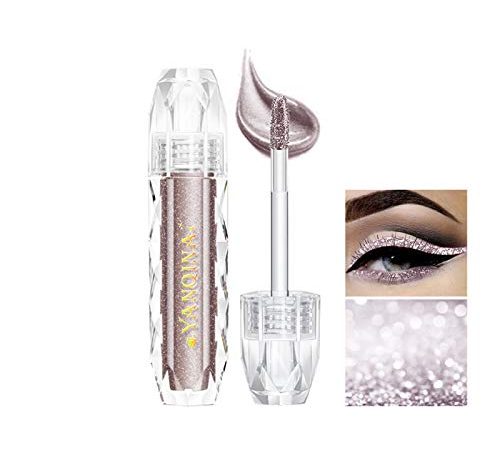 Fard à Paupières Paillettes Diamant YINGEE Fards à Paupières Liquide Longue Durée étincelant étanche Liquid Eyeshadow Métal Eyeliner Maquillage Maquillage Femme (06)