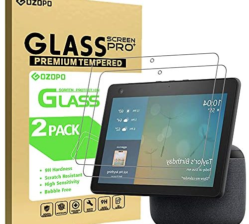 GOZOPO Lot de 2 films protecteurs d'écran anti-rayures en verre pour All-new Echo Show 10 (3ème génération)