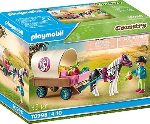 PLAYMOBIL 70998 Carriole avec enfant et poney - Country- Le poney club- équitation animaux