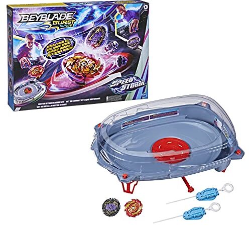 Beyblade Burst Surge Speedstorm, Set de Combat Motor Strike, arène Beystadium, 2 toupies et 2 lanceurs