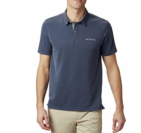 Columbia, Nelson Point, Polo pour Hommes, Bleu (Collegiate Navy 464 (Bleu)), Taille L