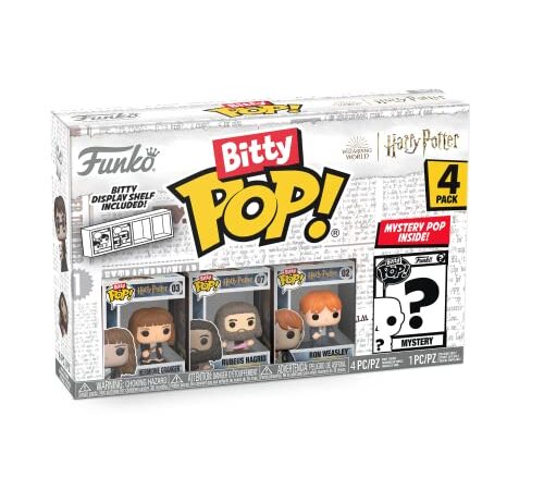 Funko Bitty Pop! Harry Potter - Hermione Granger™, Rubeus Hagrid™, Ron Weasley™ et Une Mini-Figurine Mystère en Surprise - 2.2 Cm Collectionnable - Étagère Empilable Incluse - Idée de Cadeau