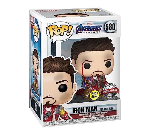 Funko POP! Marvel: Marvel Avengers Endgame - I Am Iron Man - Métallique - Brille Dans le Noir - Figurine en Vinyle à Collectionner - Idée de Cadeau - Produits Officiels - Movies Fans