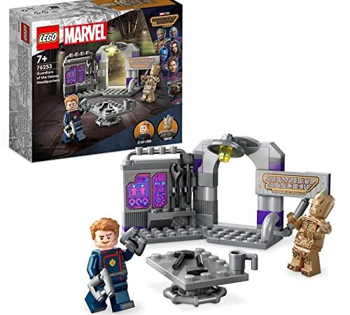 LEGO 76253 Marvel Le QG des Gardiens de la Galaxie Volume 3, Jeu avec Minifigurines Groot et Star-Lord, Jouet Super-Héros Enfants, Filles et Garçons Dès 7 Ans