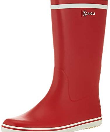 Aigle Bottes Femme Malouine Bt Gummistiefel, Rouge Blanc, 39 EU