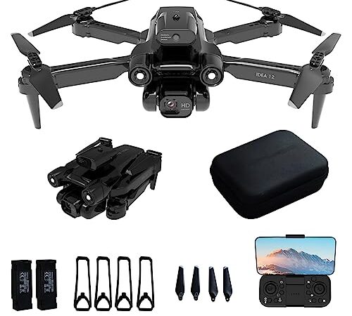 Drone avec 2 caméra réglage électrique caméra 360° active d'évitement d'obstacles WIFI FPV video quadcoptère télécommandé drone avec Double caméra 2 batteries IDEA12 2023