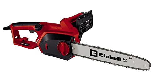 Einhell Tronçonneuse électrique GH-EC 1835 (1800 W, Longueur de coupe 32,5 cm, Guide-chaîne et chaîne Oregon, Frein d’arrêt immédiat, Anti-arrachement du câble, Engrenage métallique)