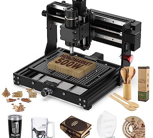 HomdMarket 3020 Plus CNC Fraiseuse, Fraiseuse à graver 3 axes avec corps entièrement métallique pour la gravure et la découpe du métal et du bois