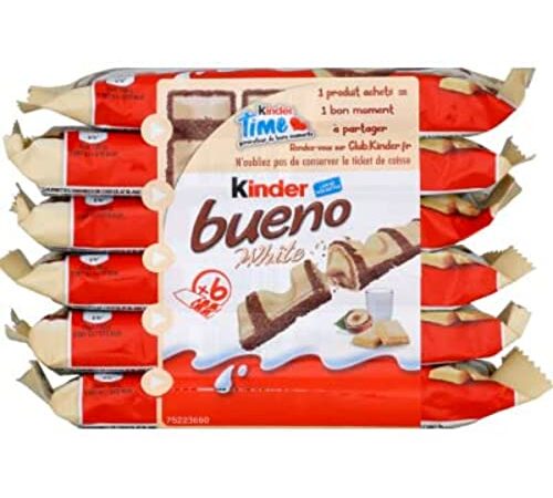 Kinder Bueno White, Le pack de 6 x 2 barres, 234g