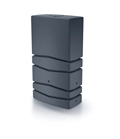 Kreher Aqua Tower Récupérateur d'eau de pluie XXL en plastique dans différentes tailles et couleurs (au choix), superbe aspect dans un design simple et élégant – avec robinet d'écoulement (350 litres,