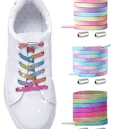 Lacets Élastiques pour Adulte Enfant - Élastiques Lacets Sans Nœuds - No Tie Lacets en Silicone/ Lacets Sans Laçage - Élastiques Lacets avec Fermeture en Métal Lacets pour Toutes les Chaussures